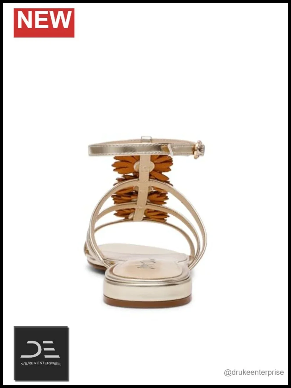 Rhinestone Heeled Sandals with Ankle Strap - Low Heel Gladiator Sandals